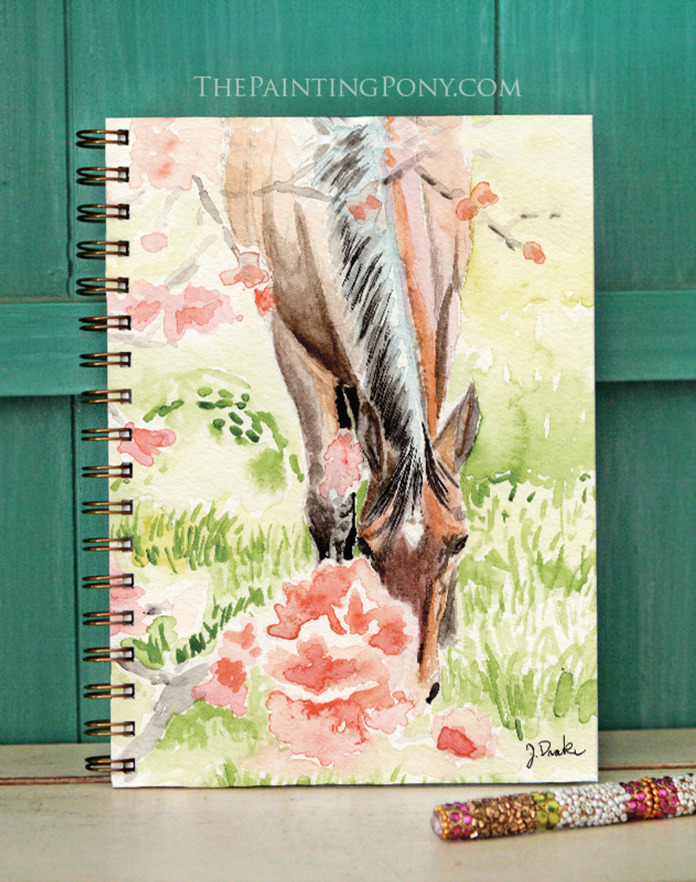 Apple Blossom Horse Watercolor Art Equestrian Bullet Journal - The Painting  Pony